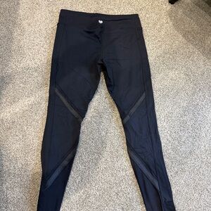 Forever 21 black leggings with mesh details